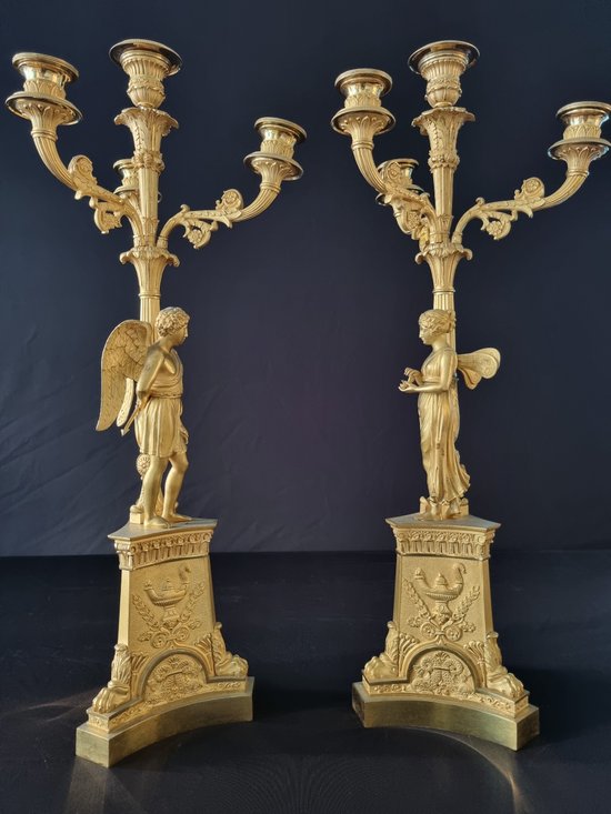 Claude Galle, Superb Pair Of Empire Period Candelabra.