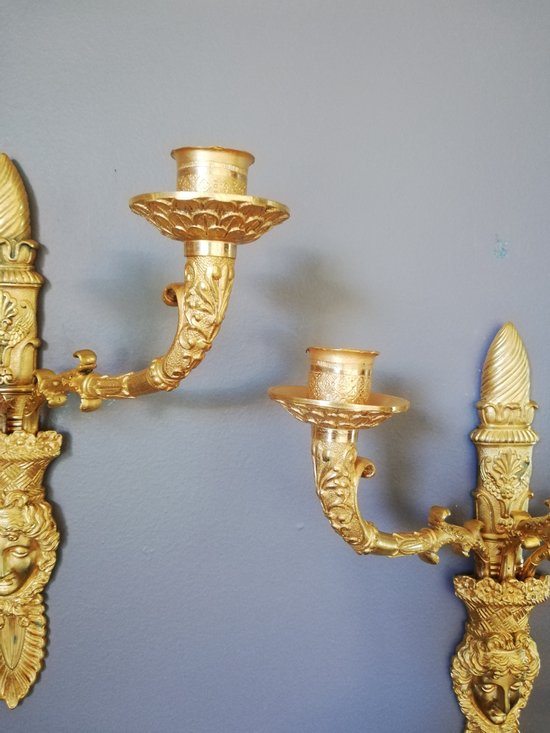 Thomire: Beautiful Pair of Empire Period Sconces.