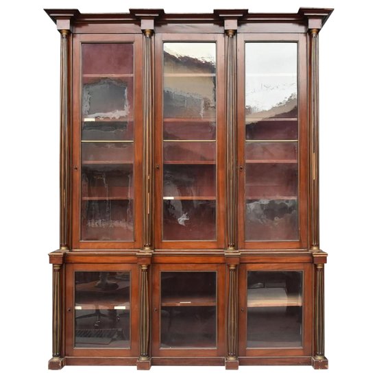 Eccezionale Biblioteca in Mogano Stile Luigi XVI XIX Secolo