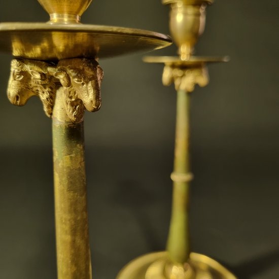 Claude Galle: Rare pair of candlesticks from the Empire-Consulate period.