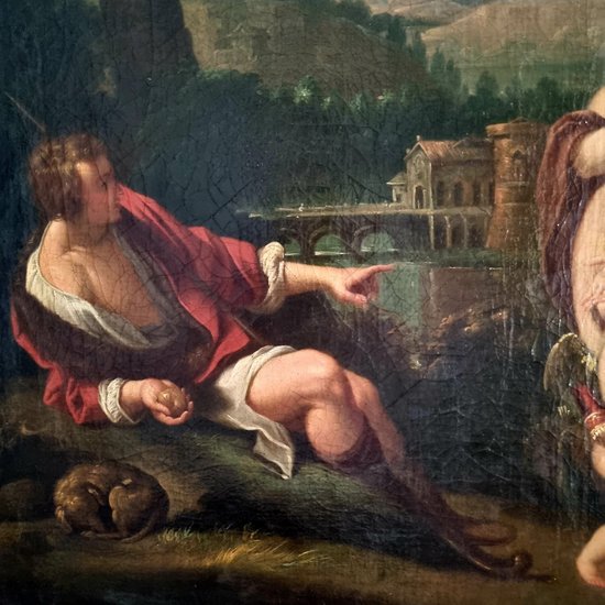 Jacques-Antoine Vallin, Il Giudizio Di Paride, Olio Su Tela, Fine Settecento.
