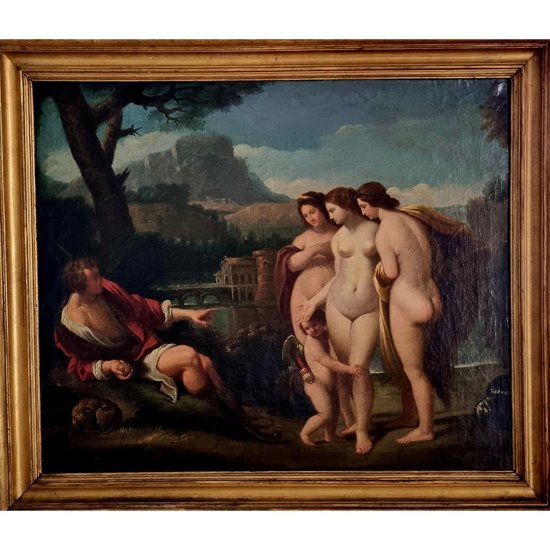 Jacques-Antoine Vallin, The Judgment Of Paris, Oil On Canvas, Late Eighteenth.