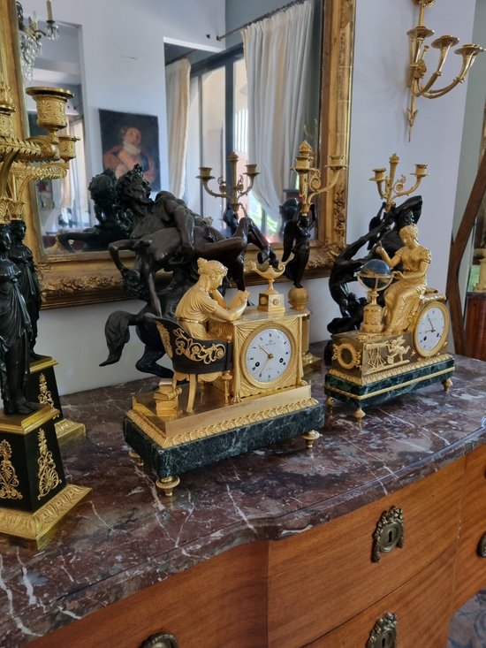 Bellissimo Pendolo Firmato Per Lo Studio Dell'Astronomia, Periodo Impero.
