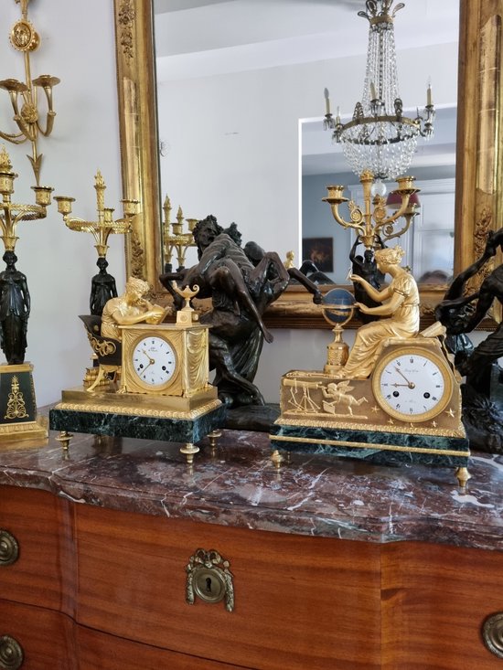 Bellissimo Pendolo Firmato Per Lo Studio Dell'Astronomia, Periodo Impero.