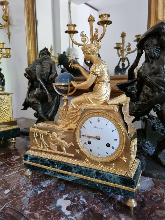 Bellissimo Pendolo Firmato Per Lo Studio Dell'Astronomia, Periodo Impero.