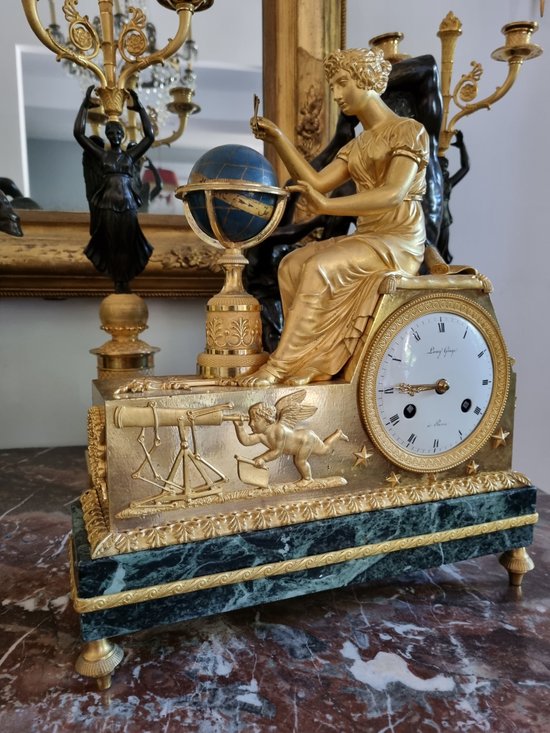 Bellissimo Pendolo Firmato Per Lo Studio Dell'Astronomia, Periodo Impero.