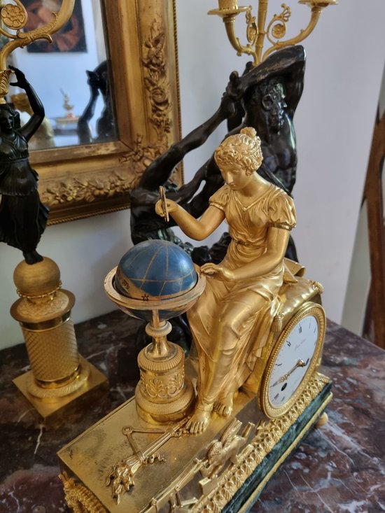 Bellissimo Pendolo Firmato Per Lo Studio Dell'Astronomia, Periodo Impero.