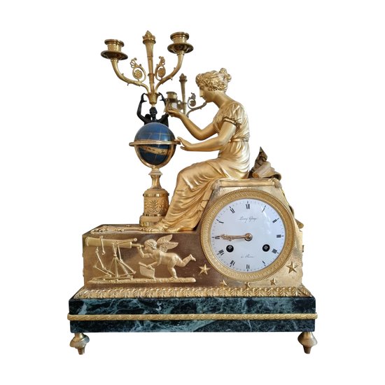 Bellissimo Pendolo Firmato Per Lo Studio Dell'Astronomia, Periodo Impero.