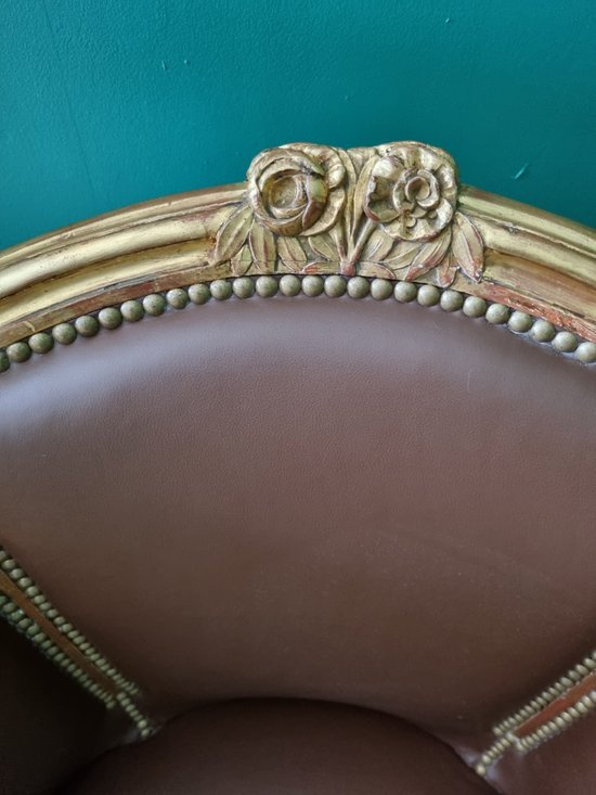 Sulpice Brizard, Exceptionnel Fauteuil De Bureau Tournant, d'époque Louis XVI.