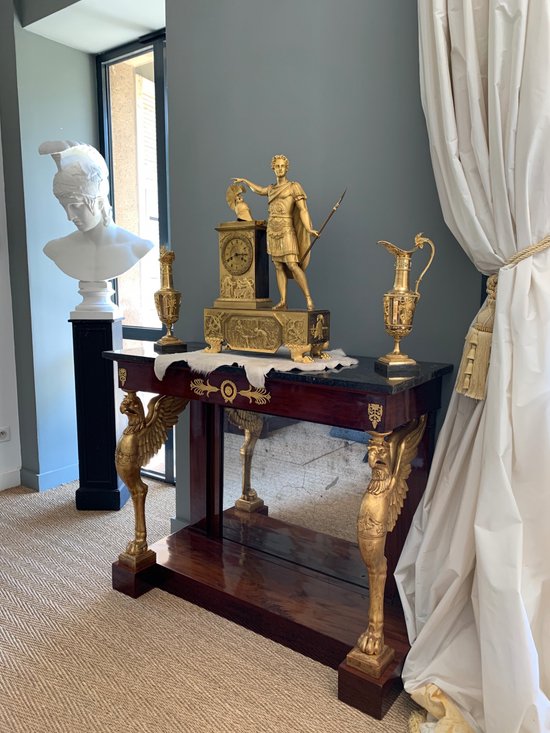 Feuchère P. F: Exceptional Achilles Glory Clock, Empire period.