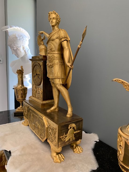Feuchère P. F: Exceptional Achilles Glory Clock, Empire period.