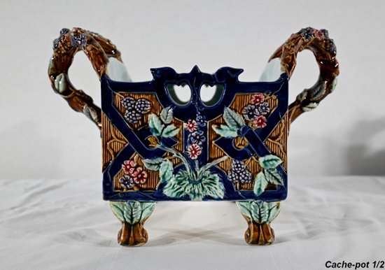 Pair of Barbotine Planters, G. De Bruyn - 1900s
