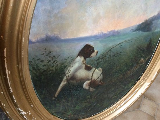 Georges DROUIN  « lièvre et chien de chasse »