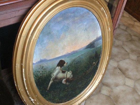Georges DROUIN  « lièvre et chien de chasse »