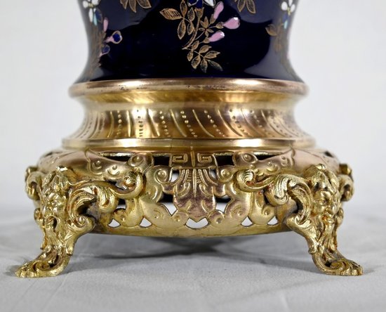 Ceramic and gilded bronze vase, Manufacture Boch Frères Keramis - End of XIXth century