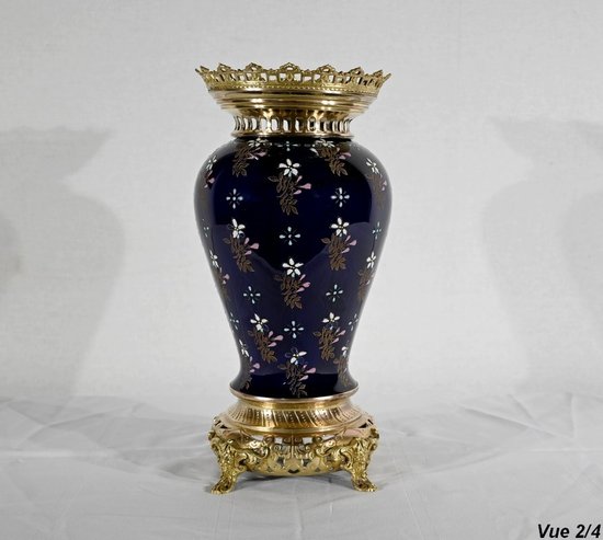 Ceramic and gilded bronze vase, Manufacture Boch Frères Keramis - End of XIXth century