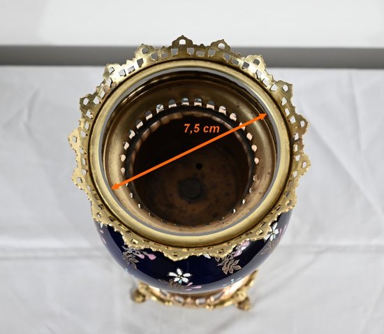 Ceramic and gilded bronze vase, Manufacture Boch Frères Keramis - End of XIXth century