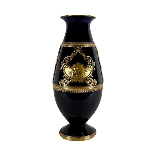 Vaso in ceramica e bronzo dorato - Fine XIX secolo