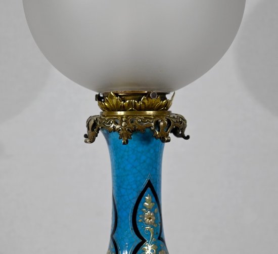 Coppia di lampade in porcellana e bronzo, Napoleone III - metà del XIX secolo