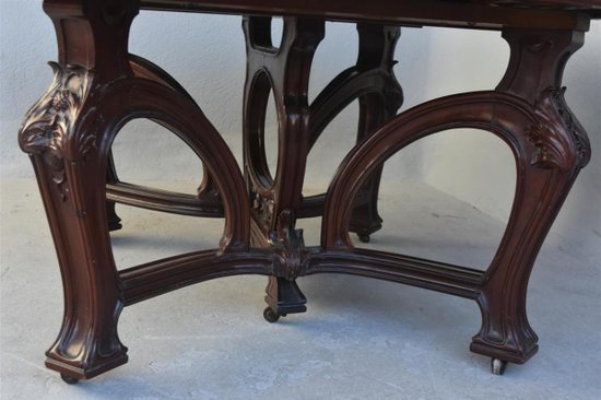 Table En Acajou Richement Travaillée Art Nouveau 1900