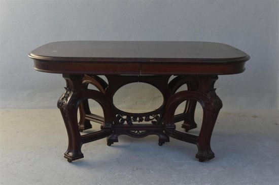 Table En Acajou Richement Travaillée Art Nouveau 1900