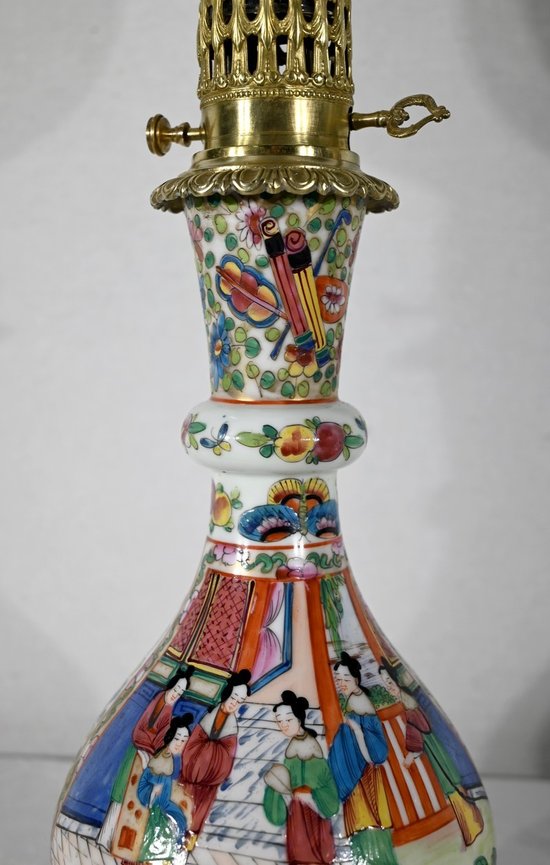 Coppia di lampade a olio, periodo Napoleone III - metà del XIX secolo