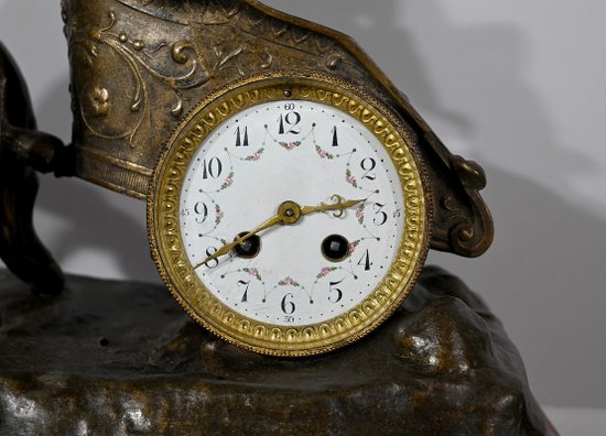Importante Horloge en Régule « Course Romaine » de X.Raphanel – Fin XIXe