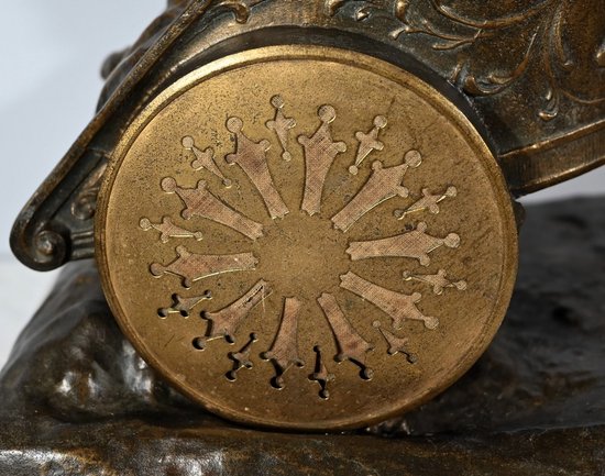 Importante Horloge en Régule « Course Romaine » de X.Raphanel – Fin XIXe