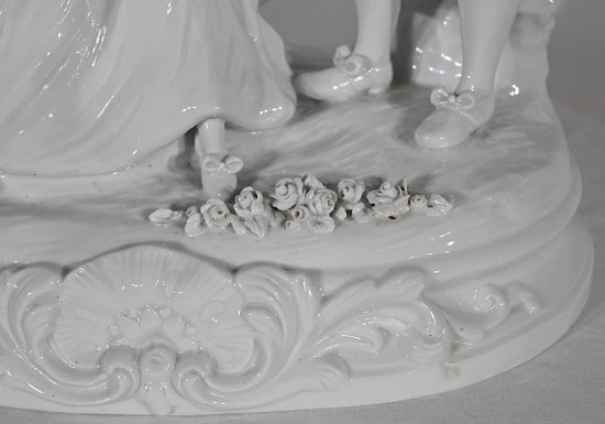 Earthenware " Couple of Galants ", after F.Boucher, Sèvres - End of XIXth century