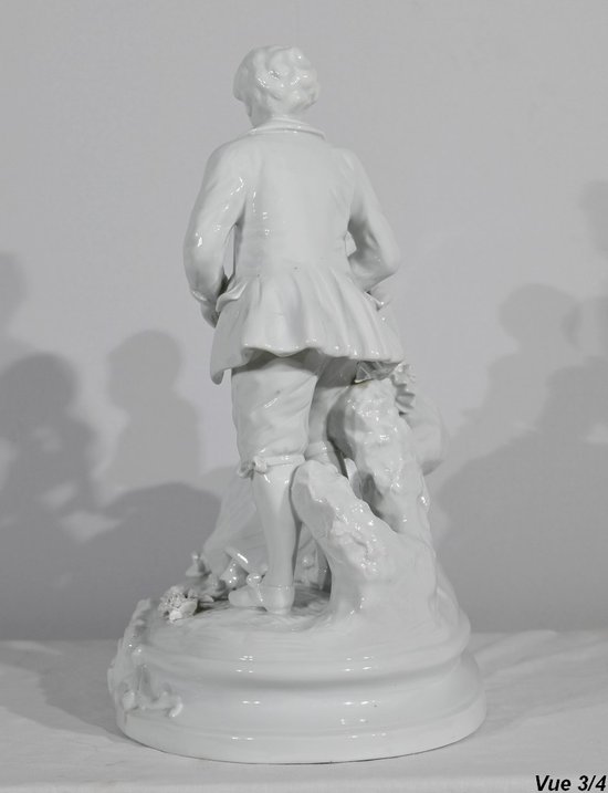 Earthenware " Couple of Galants ", after F.Boucher, Sèvres - End of XIXth century