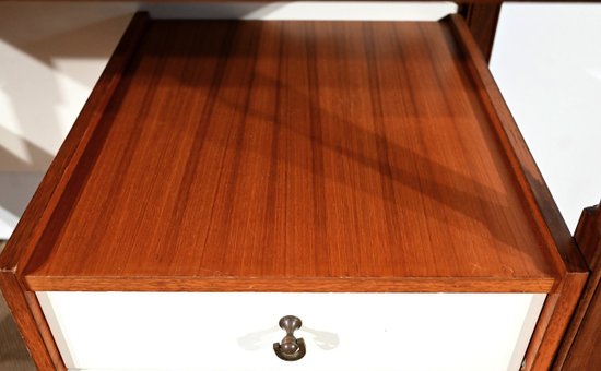 Piccola scrivania in mogano e teak, stile Gautier - 1960