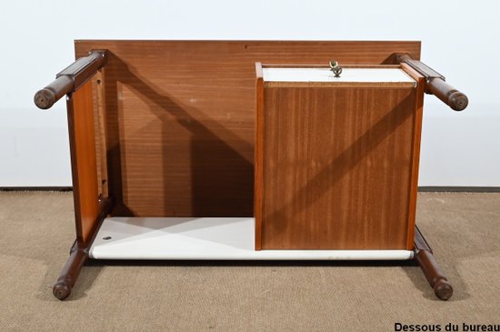Piccola scrivania in mogano e teak, stile Gautier - 1960