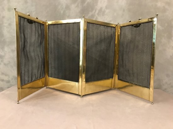 Focolare in ottone stampato del XIX secolo con archetto
