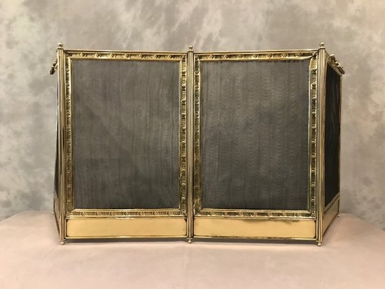 Focolare in ottone stampato del XIX secolo con archetto