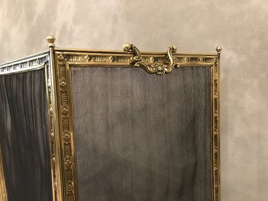 Focolare in ottone stampato del XIX secolo con archetto