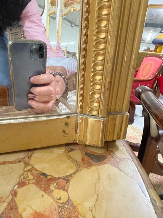 Miroir Doré Style Louis XVI H: 155 Cm