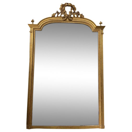 Miroir Doré Style Louis XVI H: 155 Cm