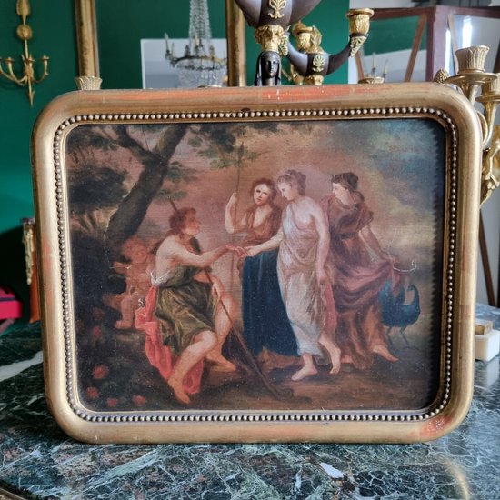 Ende des 18. Jahrhunderts, Das Urteil des Paris, Öl auf Tafel.