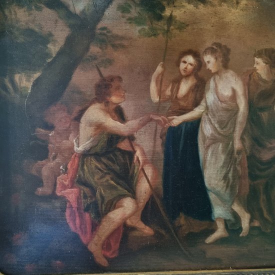 Ende des 18. Jahrhunderts, Das Urteil des Paris, Öl auf Tafel.