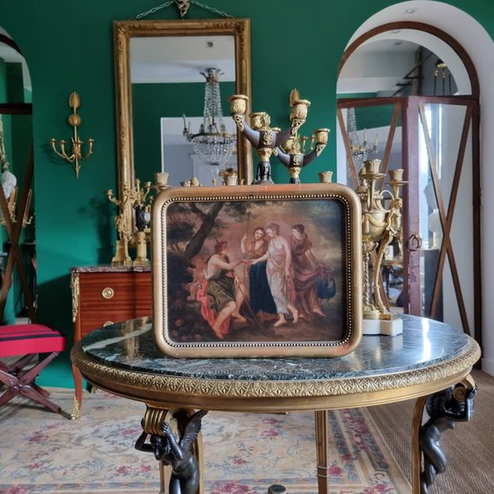 Ende des 18. Jahrhunderts, Das Urteil des Paris, Öl auf Tafel.