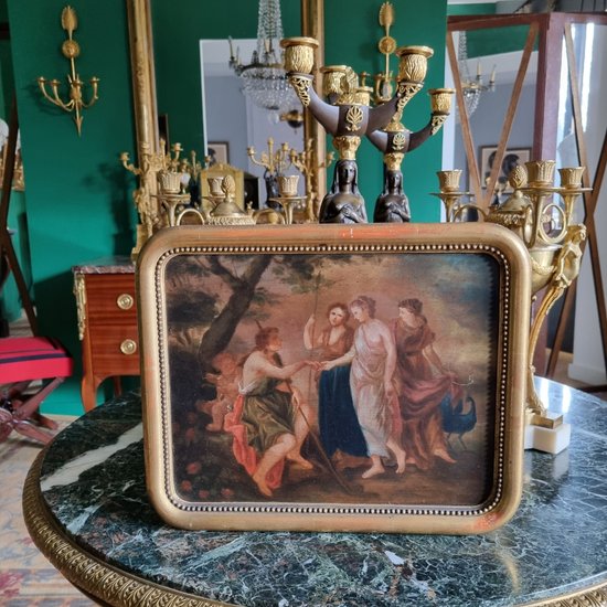 Ende des 18. Jahrhunderts, Das Urteil des Paris, Öl auf Tafel.