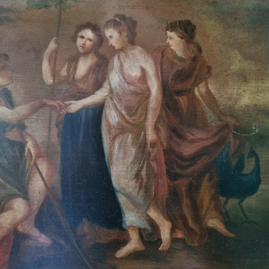Ende des 18. Jahrhunderts, Das Urteil des Paris, Öl auf Tafel.