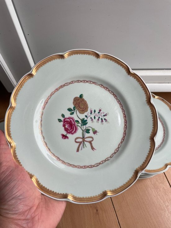 Haviland - Series Of 12 Flat Plates In Limoges Porcelain Model Au Charme Du Logis
