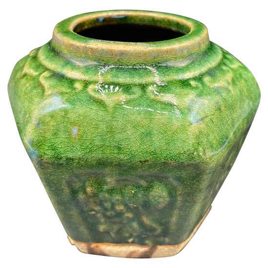 PICCOLO VASO CINESE IN TERRACOTTA SMALTATA