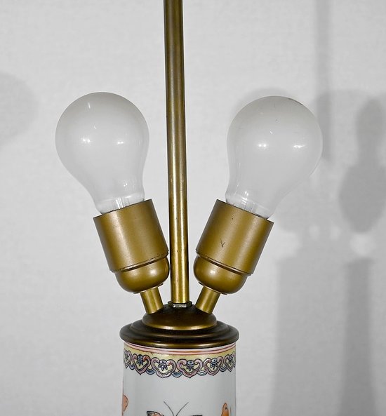 Bedeutende Lampe "Schmetterlinge" aus China Porzellan - 1960