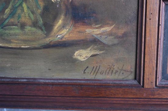 Large XIXth Inlaid Mirror With Decor Of Angels
