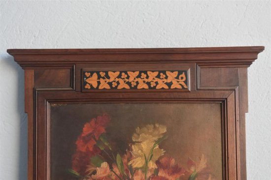 Large XIXth Inlaid Mirror With Decor Of Angels