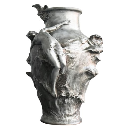 Art Nouveau Pewter Vase By Pedro Rigual