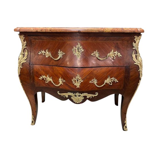 Louis XV style curved chest of drawers