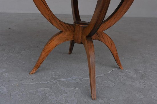 Tavolo con piedistallo Art Déco anni '30 in vetro di palissandro